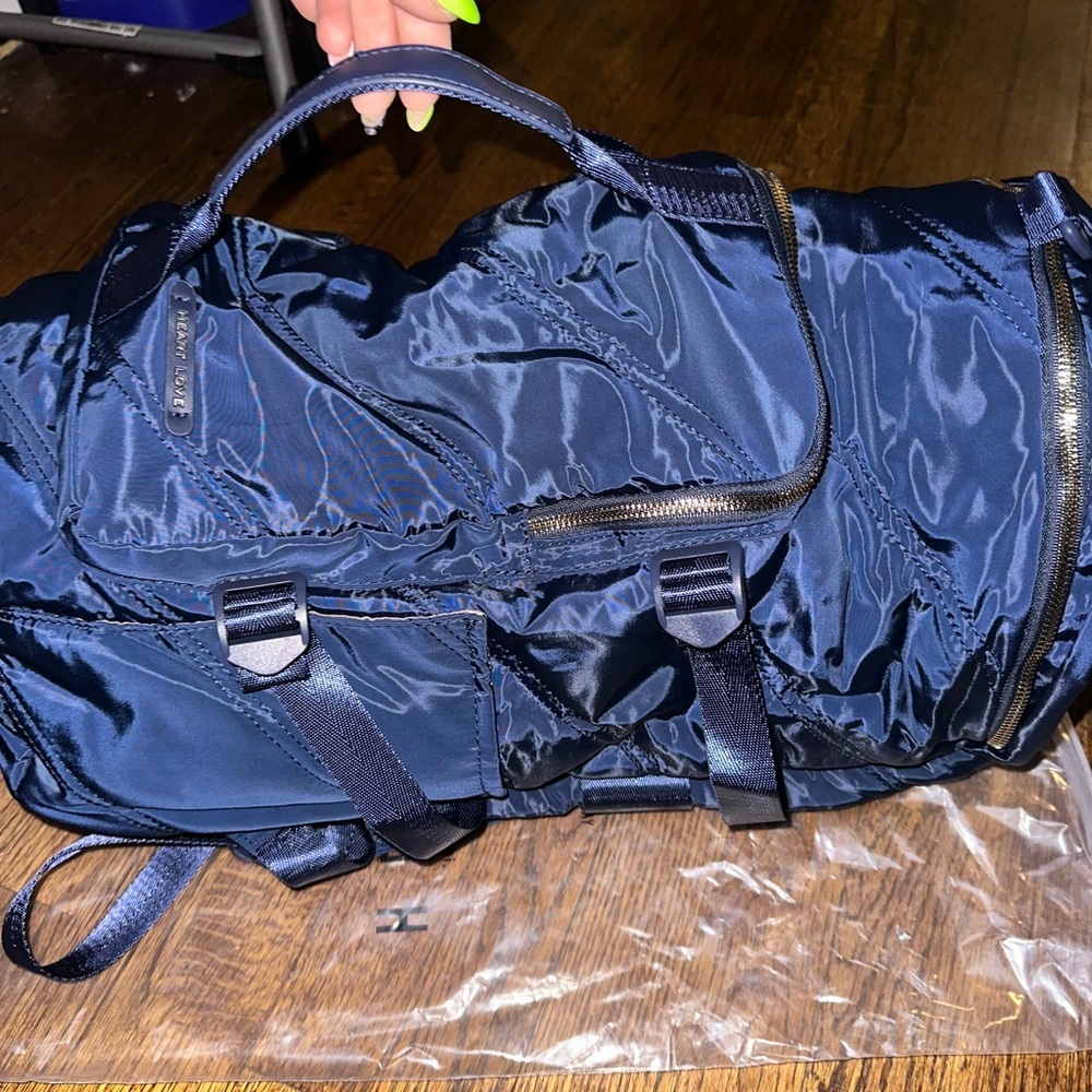 HEART LOVE BY CHARO Navy Blue Women's Backpack Travel Duffle - Brand New
